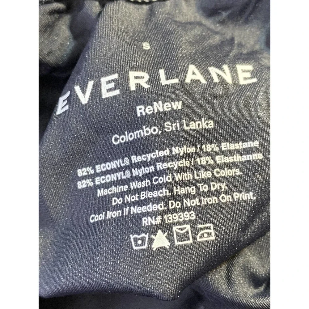 NWT Everlane Womens Square Neck One Piece Swimsuit Size Small Padded Lined Black